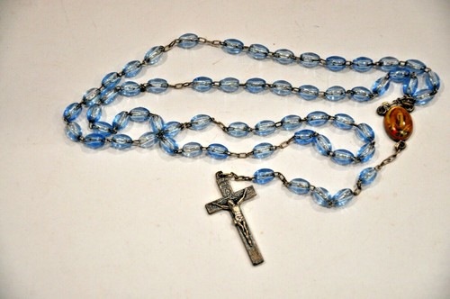 Rosario con grani azzurri - , in